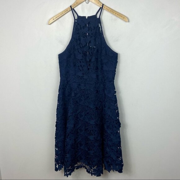 Revolve Keepsake Acoustic Lace Mini Dress Navy Blue Size Medium Floral Shopbop M - Picture 11 of 11